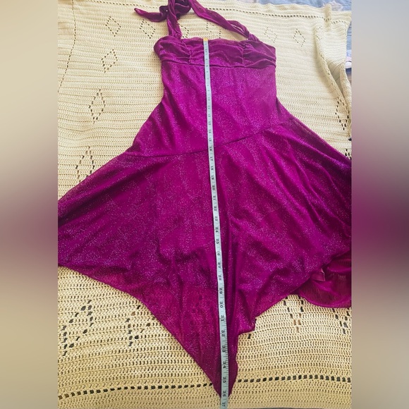 Speechless Sparkly Raspberry Dress Midi Cocktail Party Prom - Picture 11 of 11